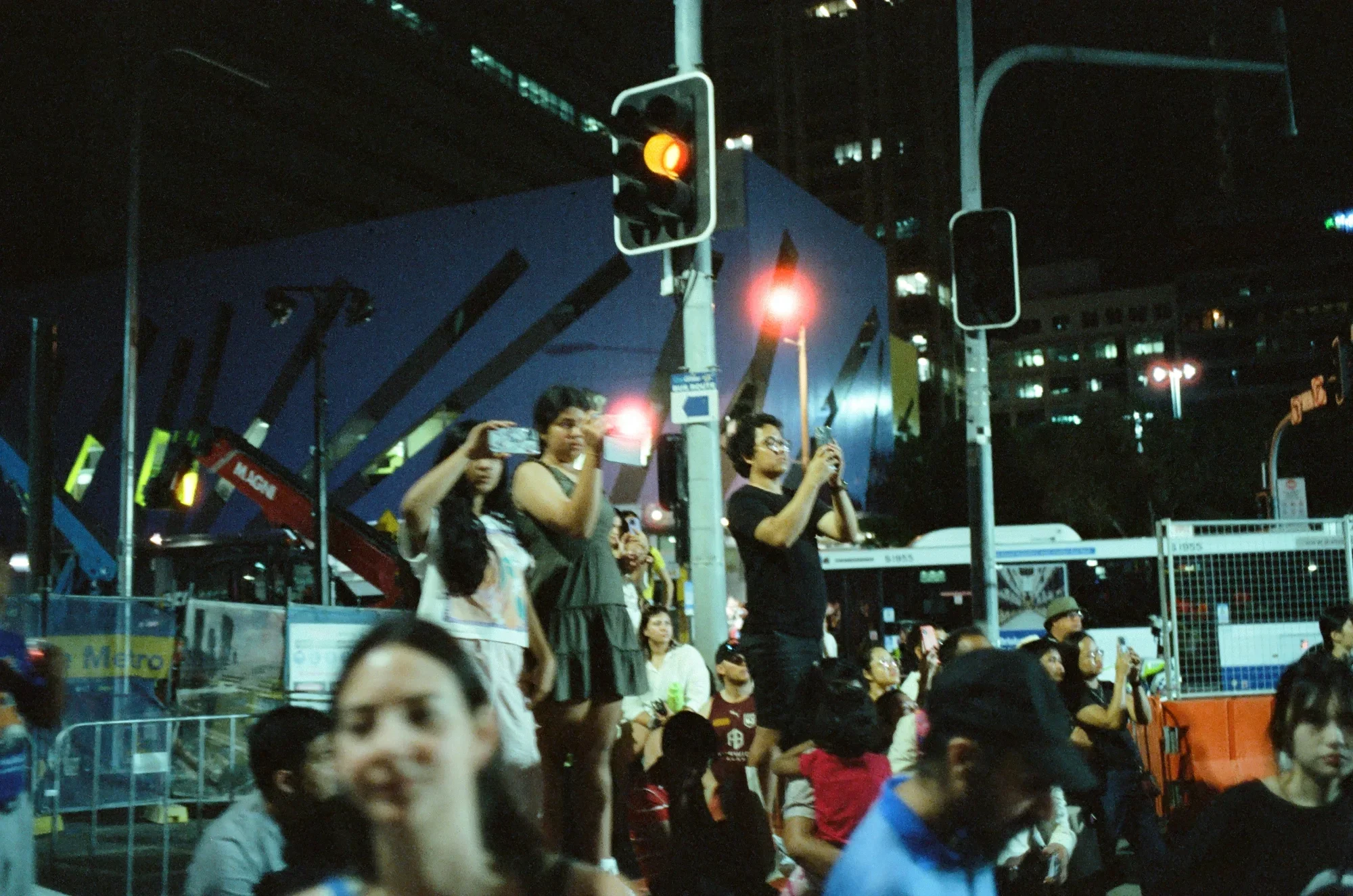 Gathering around the traffic lights